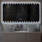 Specchio LED Rettangolare | Pulsanti touch | Funzione anti-appannamento | Luce bianca fredda - Reyze Serie Edge Modello 6